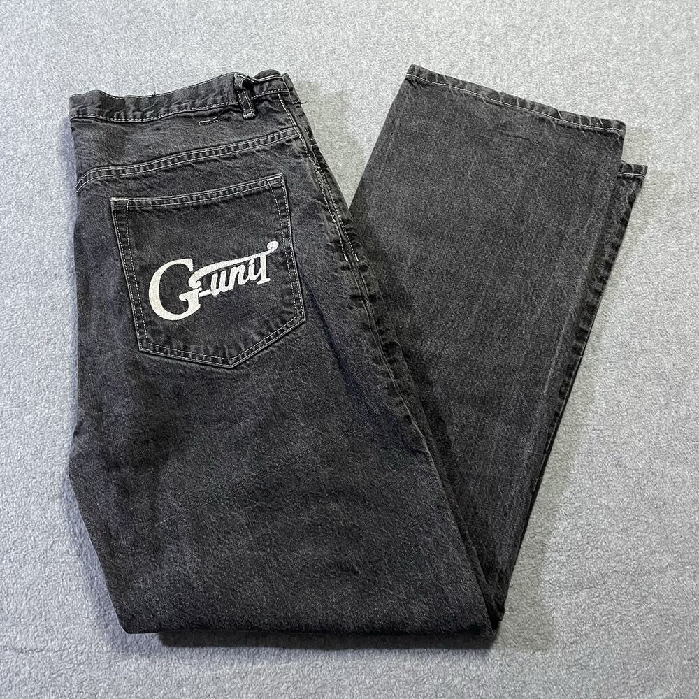 Vintage G-Unit Black Baggy Jeans 39x33 Y2K Loose Fit Hip Hop Wide Leg Denim